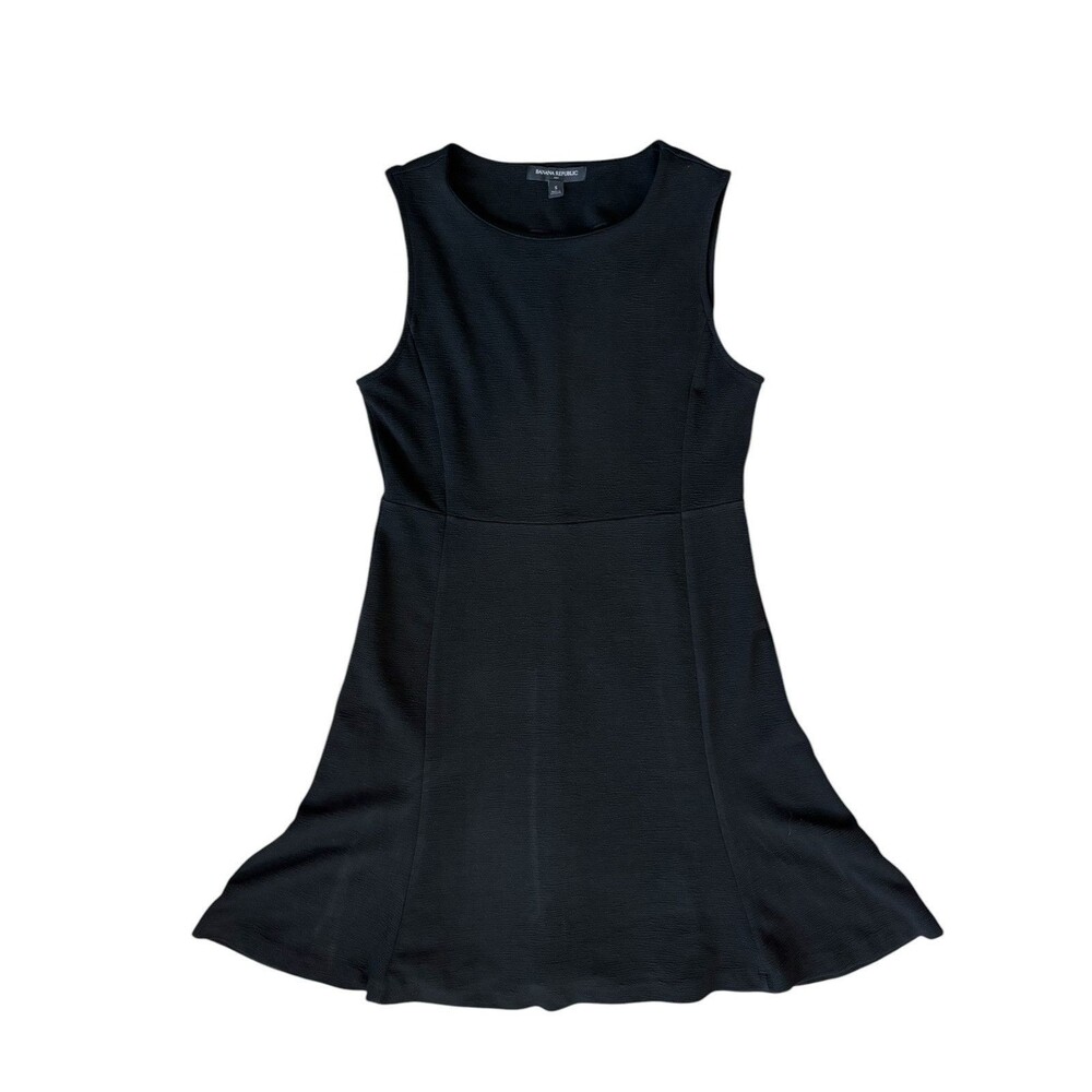 Banana Republic Sleeveless Sheath Dress Women's Size Small Black Stretch Flowy - Picture 3 of 16